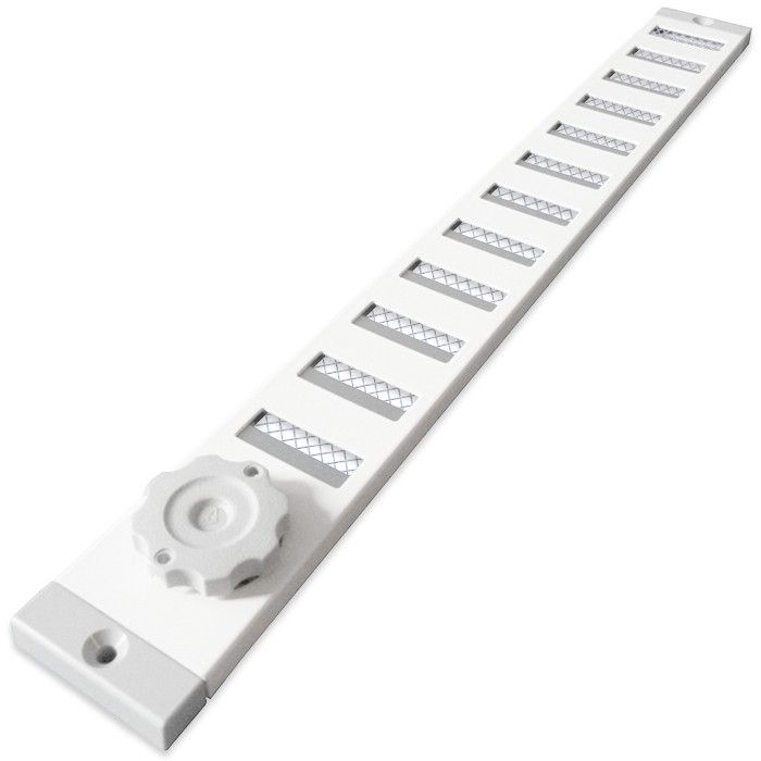 Aluminium afsluitbaar schuifrooster opbouw 500 x 40mm - WIT