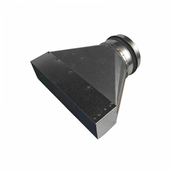 Verloopstuk symmetrisch rechthoekig 220 x 55mm naar rond Ø 125mm - Staal [Pro-C]