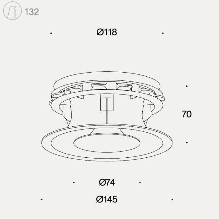 Pradovent -trim- Ø 125mm design ventiel (toevoer & afvoer)