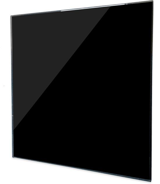 Design ventilatierooster vierkant (afvoer & toevoer) Ø100mm - vlak GLAS - glans zwart