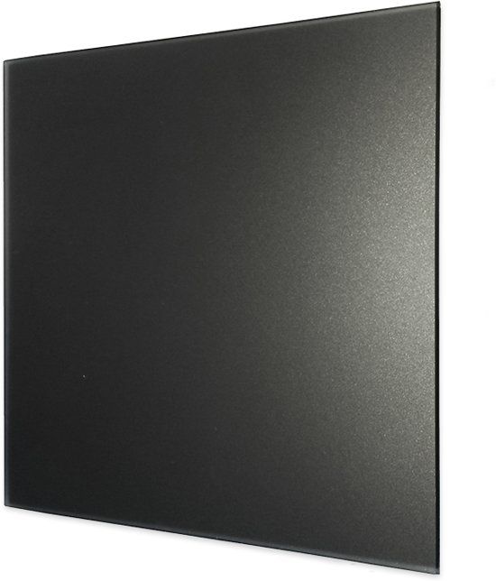 Design ventilatierooster vierkant (afvoer & toevoer) Ø100mm - vlak GLAS - mat zwart