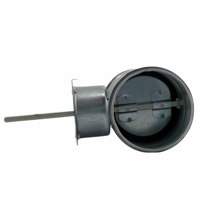 Regelklep Ø 150mm met motorstoel voor montage servomotor - luchtdicht - met afdichtingsrubber