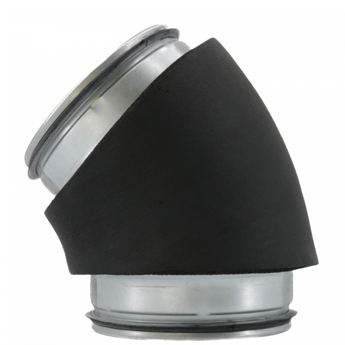 Geïsoleerde Bocht 45º - Ø 160mm - geperst - SAFE - 13mm isolatie