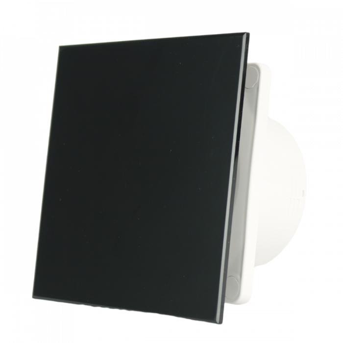 Whisper Pro-Design badkamerventilator - Ø100mm - aan/uit - vlak kunststof - mat zwart