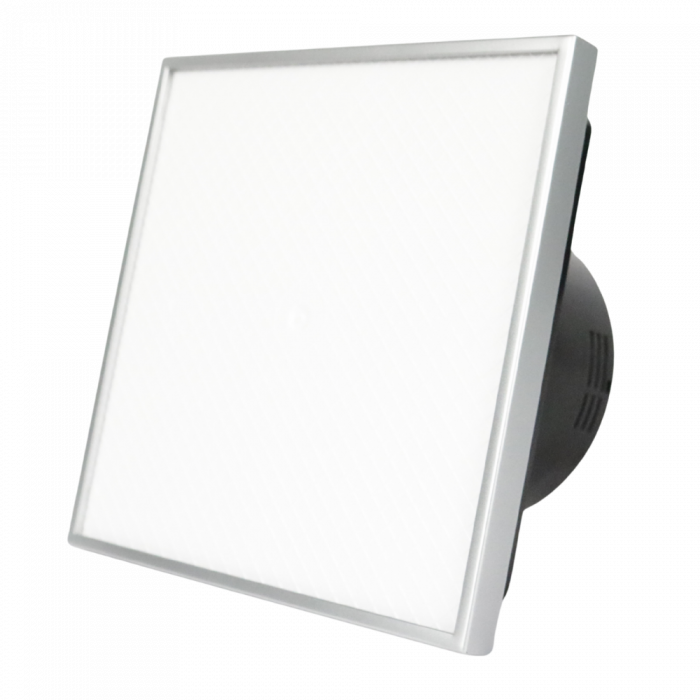 Whisper Pro-Design badkamerventilator - Ø125mm - met nalooptimer - tegelfront - zwarte ventilator
