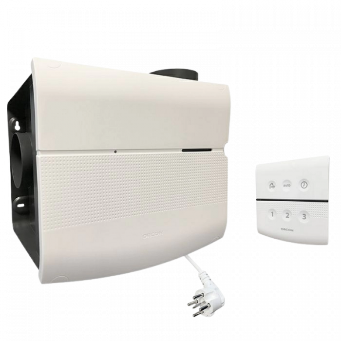 Orcon MVS-15RHBP woonhuisventilator - 550 m3/h - perilex - met ingebouwde vochtsensor - met RF-afstandsbediening Orcon MVS-15RHBP woonhuisventilator - 550 m3/h - perilex - met ingebouwde vochtsensor - met RF-afstandsbediening