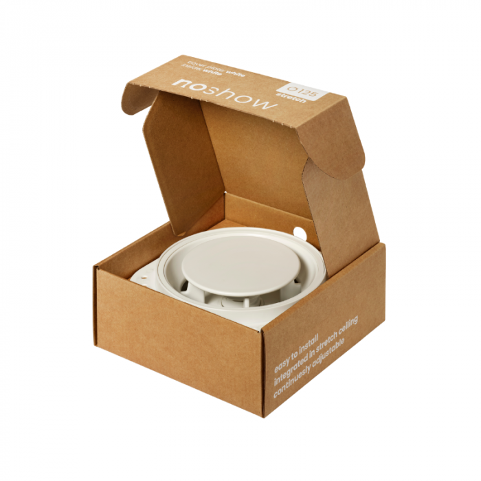 NoShow designventiel Ø 125mm stretch voor spanplafond - toevoer/afvoer - Wit