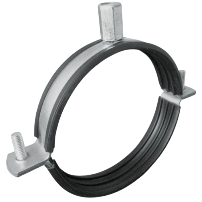 Ophangbeugel voor spirobuis Ø 225mm met rubber inlage Ophangbeugel voor spirobuis Ø 225mm met rubber inlage