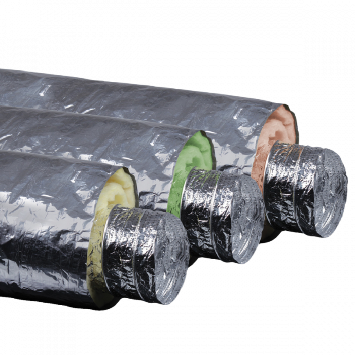 Geïsoleerde flexibele ventilatieslang - Ø125mm - Aluminium - Lengte 6 METER