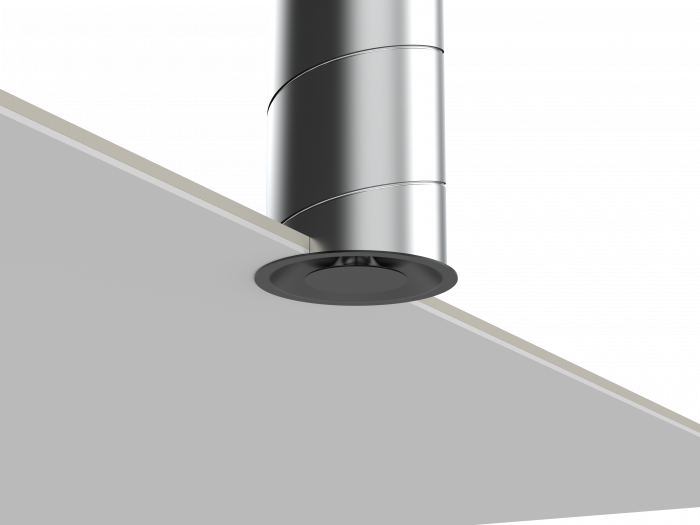 Pradovent - trim - Ø 125mm design ventiel (toevoer & afvoer) - Zwart