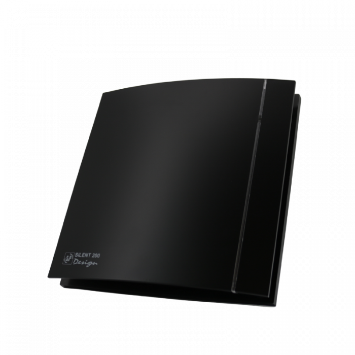 Design badkamerventilator Soler & Palau Silent (200CZ) - Ø 120mm - AAN/UIT - Mat Zwart