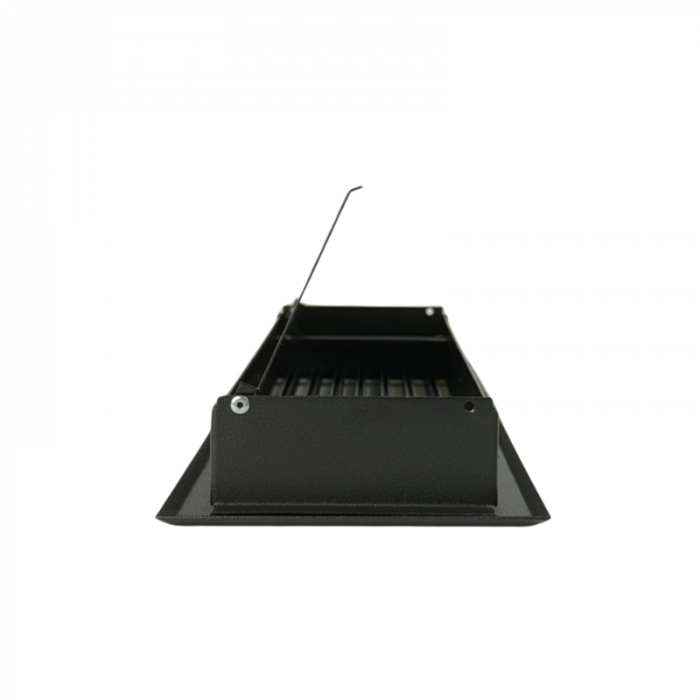 Vloerrooster met volumeregelaar - 305x102mm - poederstructuur - staal - zwart - RAL9005 