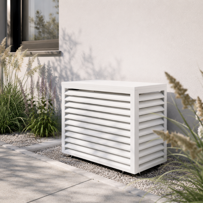 Aircover 1100 - RAL9016 - Luxe (airco) buitenunit omkasting - 110 x 80 x 54 cm Aircover 1100 - RAL9016 - Luxe (airco) buitenunit omkasting - 110 x 80 x 54 cm