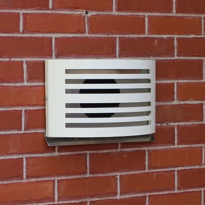 Design gevelkap PREMIUM LINE -ALFA- Ø 150mm met terugslagklep - WIT RAL9010