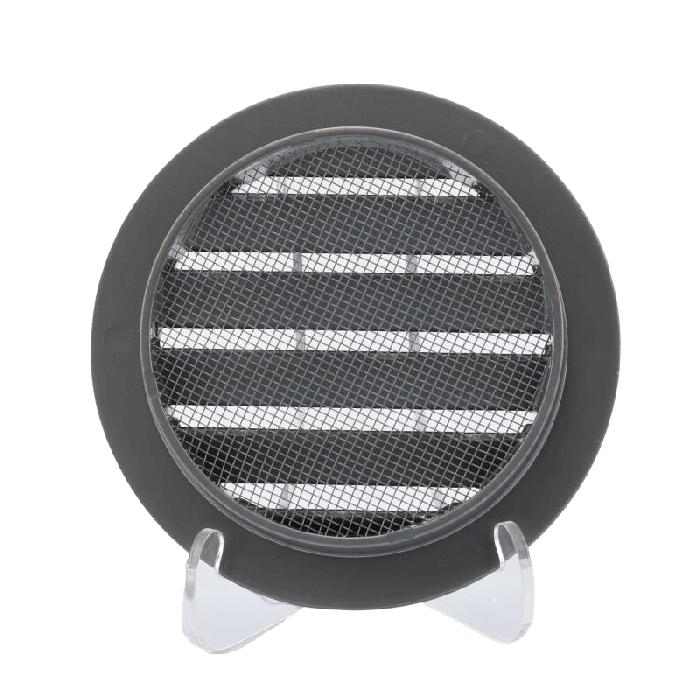 Rond buitenluchtrooster Ø 100mm aluminium met fijnmazig muggengaas 