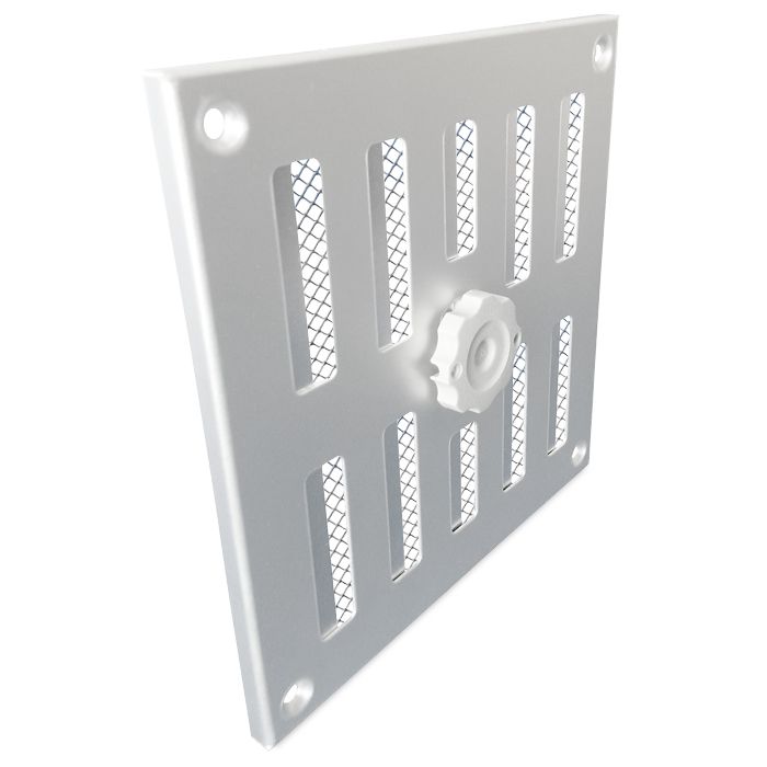 Afsluitbaar schuifrooster opbouw 245 x 245mm - RVS