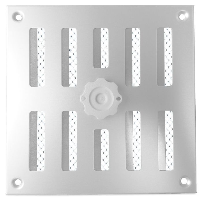 Afsluitbaar schuifrooster opbouw 155 x 155mm - RVS