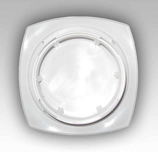 Verstelbaar kunststof ventilatierooster met flens Ø100mm - wit - AFVOER