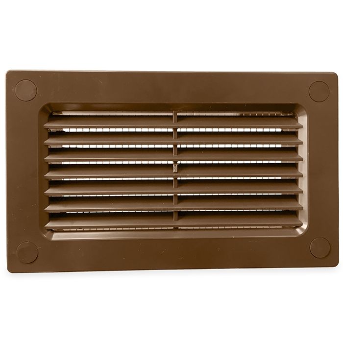 Kunststof gevelklep (buiten toepassing) voor kanaal 110 x 55mm - BRUIN