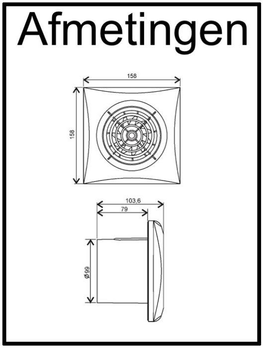 Badkamer/toilet ventilator Soler & Palau Silent (100CZ) - Ø 100mm - STANDAARD