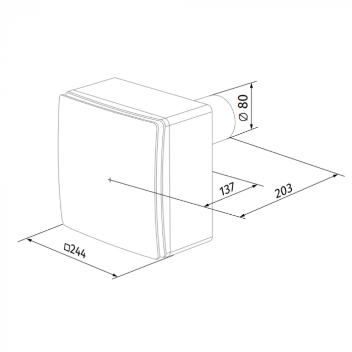 Badkamer opbouwventilator Blauberg - Valeo-BP 35/60 - Ø 80mm - 63 m3/h - aan/uit Badkamer opbouwventilator Blauberg - Valeo-BP 35/60 - Ø 80mm - 63 m3/h - aan/uit