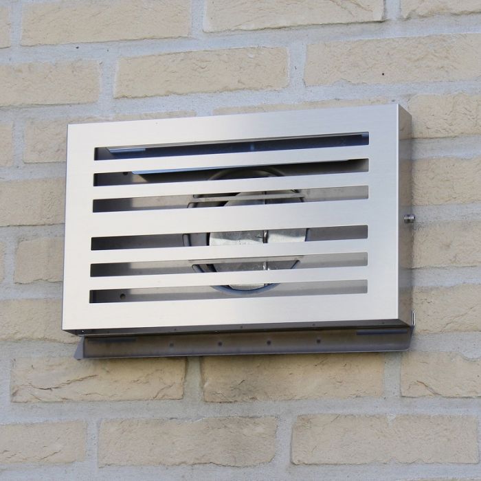 Design gevelkap PREMIUM LINE -BETA- Ø 160mm met grofmazig gaas - RVS