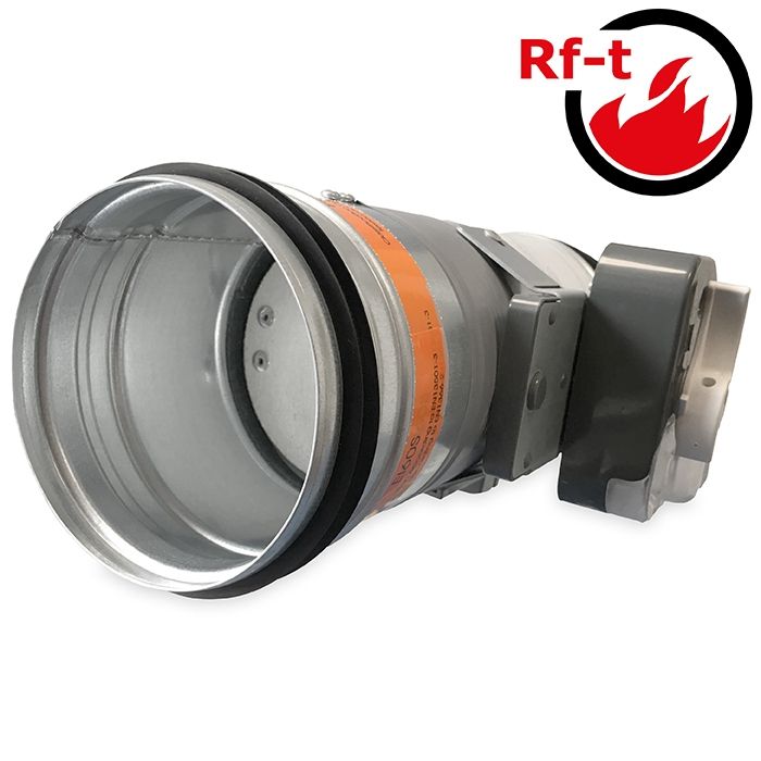 Brandklep Ø 150mm, handbediening met smeltlood bij 72°C + veer