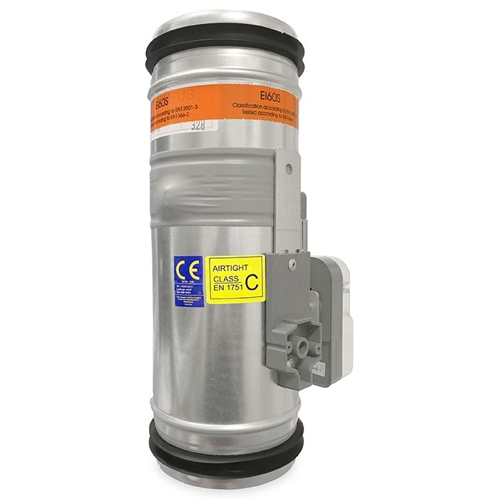 Brandklep Ø 125mm, handbediening met smeltlood bij 72°C + veer