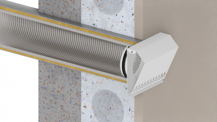 Whisper Luxe Design Gevelkap 160mm - TOEVOER - GRAFIETGRIJS Whisper Luxe Design Gevelkap 160mm - TOEVOER - GRAFIETGRIJS