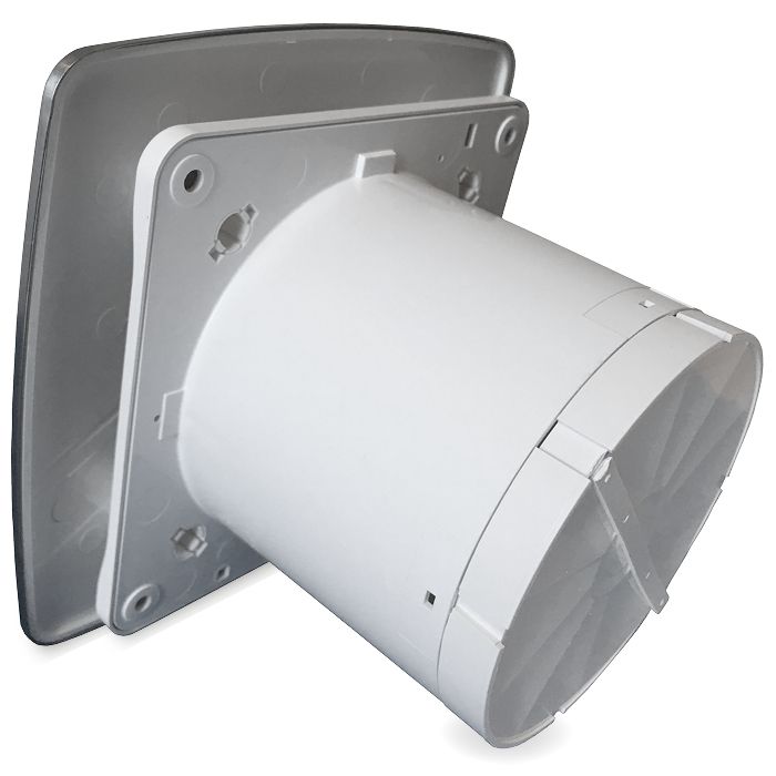 Pro-Design badkamer/toilet ventilator - TREKKOORD (KW100W) - Ø 100mm - RVS *Bold-Line*