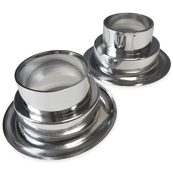 Ronde deurroosters Ø40mm - kunststof chrome - set van 3 stuks