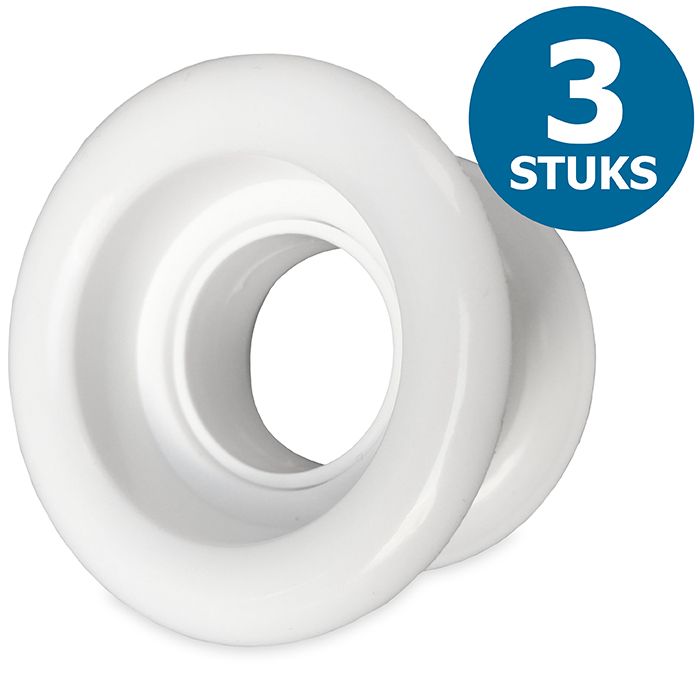 Ronde deurroosters Ø40mm - kunststof wit - set van 3 stuks