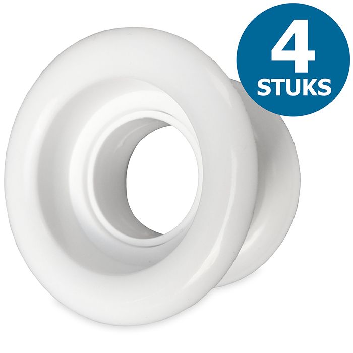 Ronde deurroosters Ø40mm - kunststof wit - set van 4 stuks