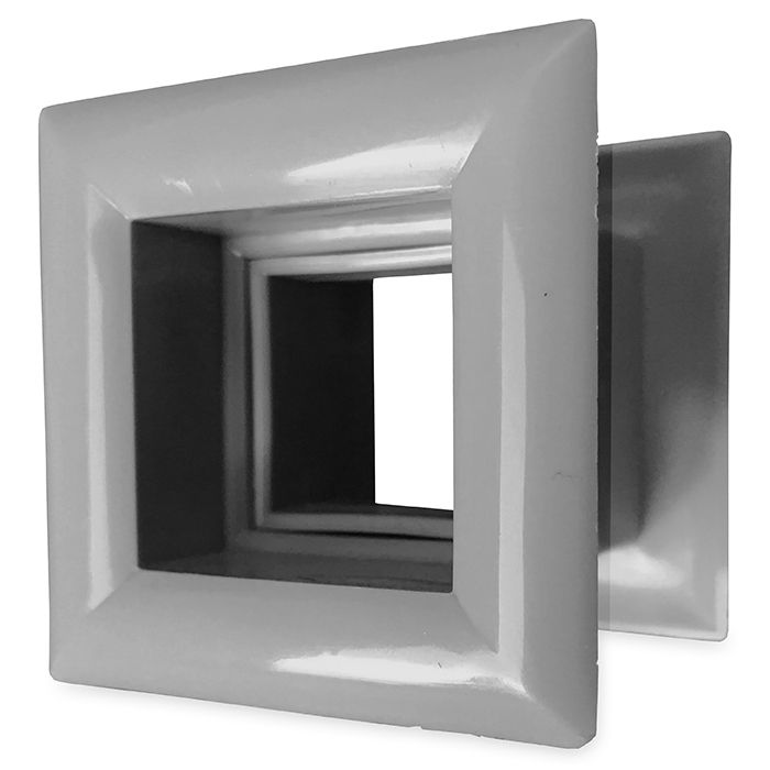 Vierkante deurroosters 29 x 29mm - kunststof grijs - set van 3 stuks