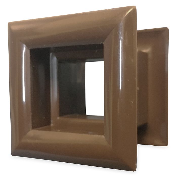 Vierkant deurrooster 29 x 29mm - kunststof bruin