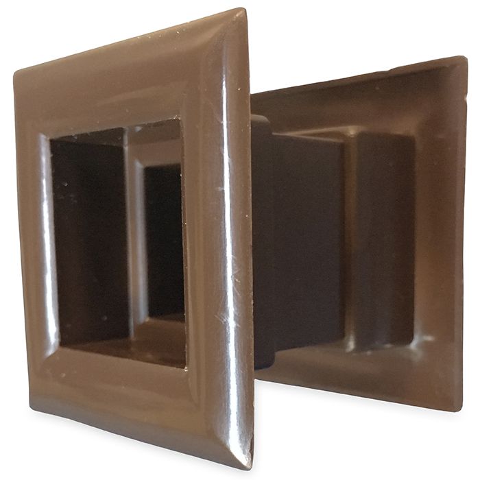 Vierkant deurrooster 29 x 29mm - kunststof bruin