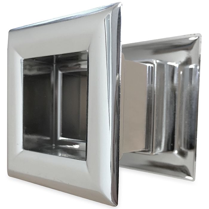 Vierkante deurroosters 29 x 29mm - kunststof chrome - set van 4 stuks