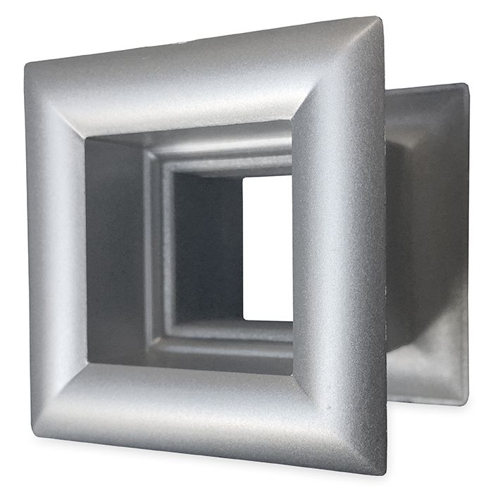 Vierkant deurrooster 29 x 29mm - kunststof metallic grijs Vierkant deurrooster 29 x 29mm - kunststof metallic grijs