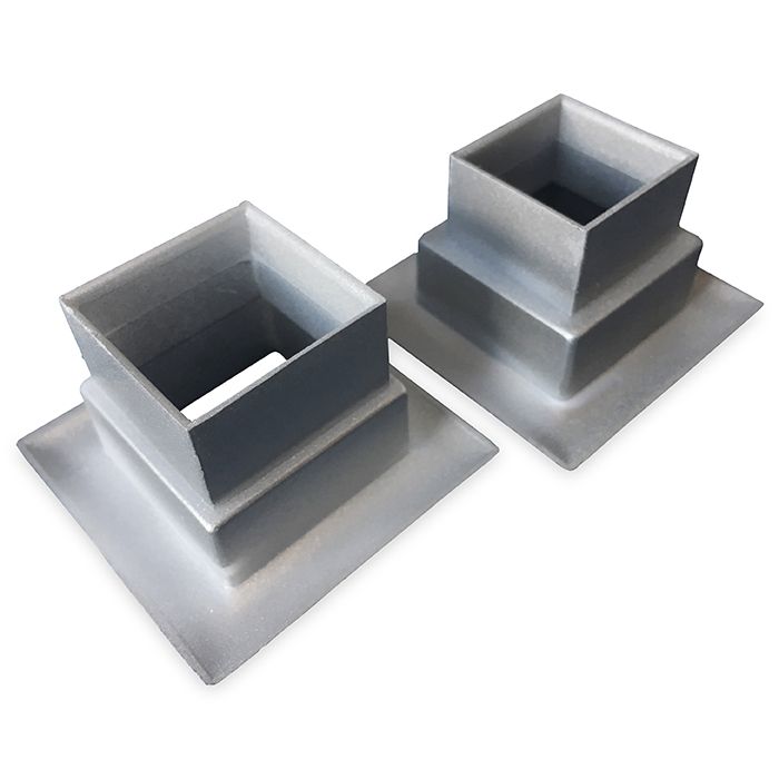 Vierkante deurroosters 29 x 29mm - kunststof metallic grijs - set van 4 stuks