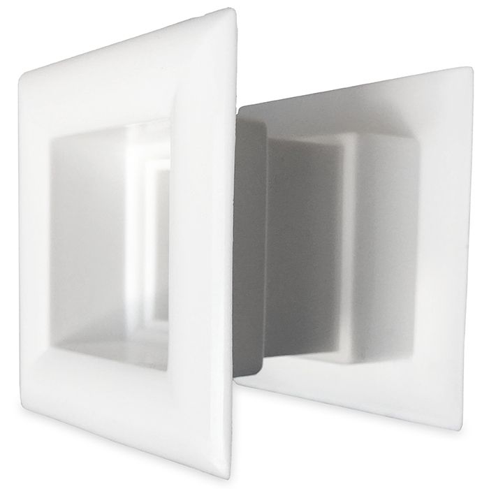 Vierkant deurrooster 29 x 29mm - kunststof wit