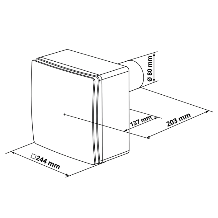 Blauberg badkamerventilator opbouw - Valeo-E 35/60 - Ø 80mm Blauberg badkamerventilator opbouw - Valeo-E 35/60 - Ø 80mm