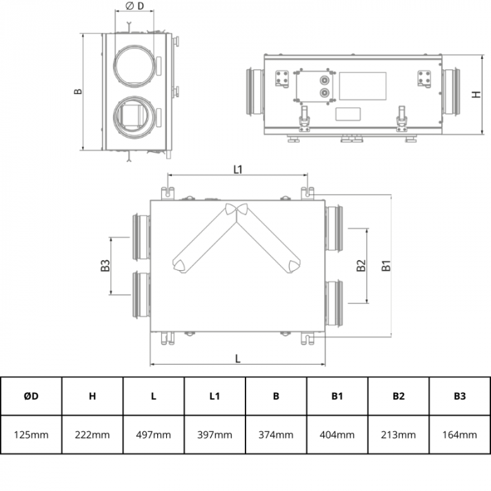 Blauberg KOMFORT Ultra D 80-E L WTW-unit - 70 m3/h - met enthalpiewisselaar