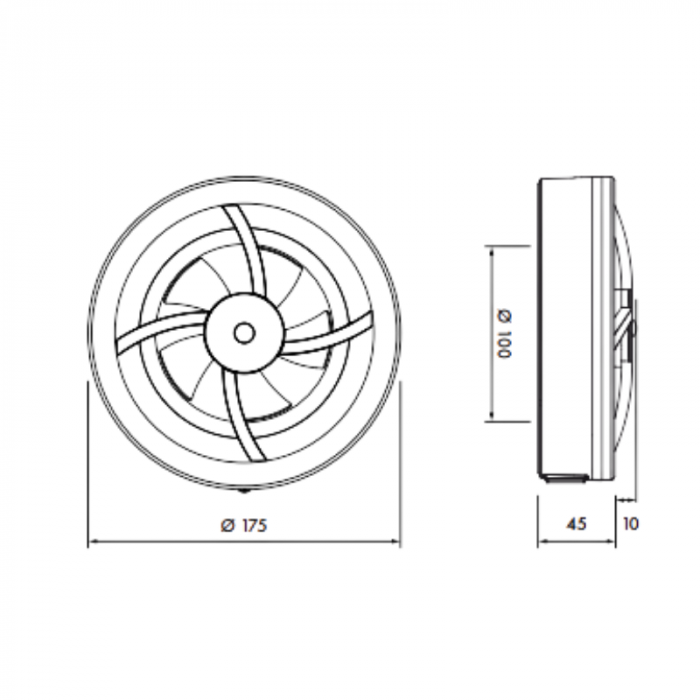Vent-Axia - Solara - badkamerventilator - Ø 100/125mm - vocht- en bewegingssensor - nalooptimer - Zwart