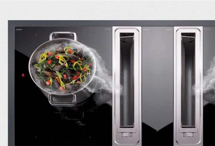 PuriVent DOMINO filter compact voor kookplaat met ingebouwde afzuiging - 825 m3/h - 220 x 55mm