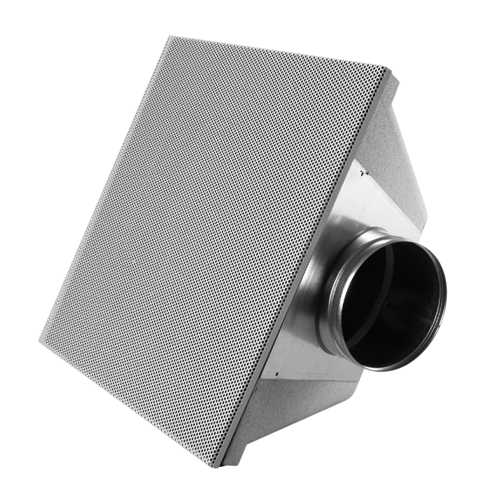 "EasyPlenum" voor LUCHTAFVOER - aansluiting 250mm - met geperforeerd rooster