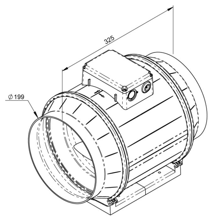 RUCK buisventilator ETAMASTER EM-200 aansluiting 200mm - 3 standen motor