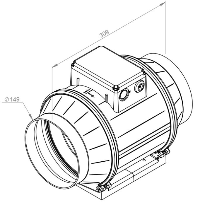 RUCK buisventilator ETAMASTER EM-150 aansluiting 150mm - 3 standen motor