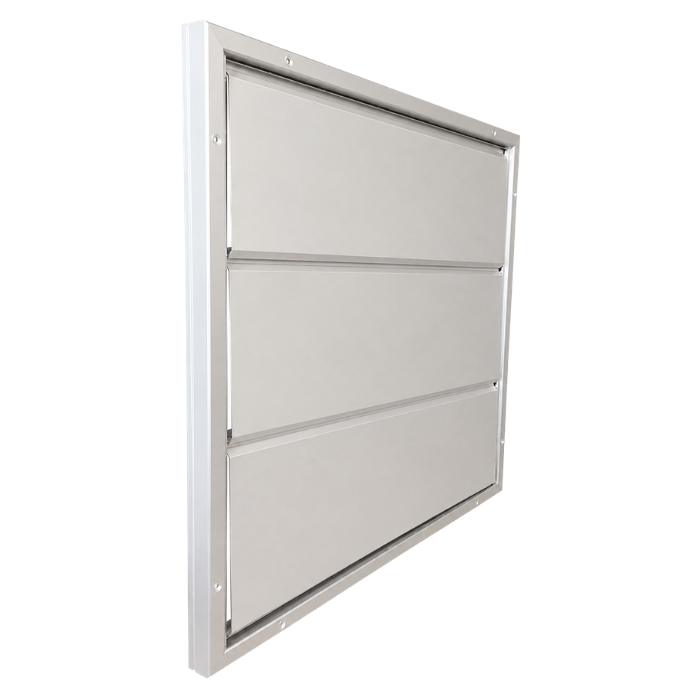 Overdrukrooster opbouw - 855 x 855mm - grote lamellen (12HD-8686AA)