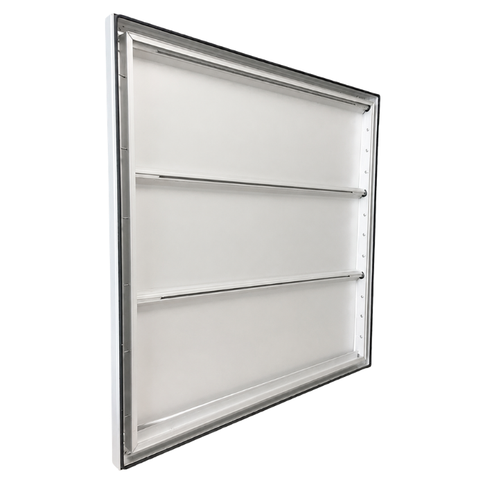 Overdrukrooster opbouw - 855 x 855mm - grote lamellen (12HD-8686AA)