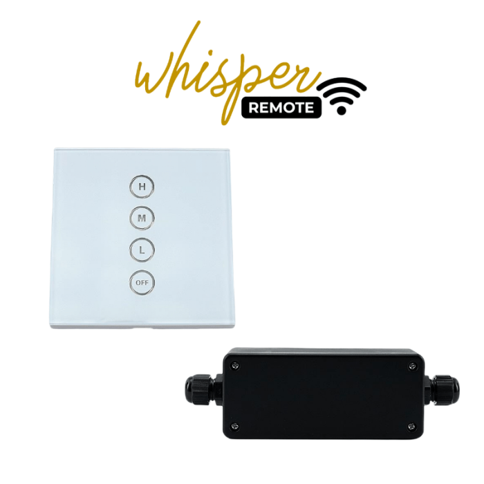 Whisper "Remote" - draadloze 3 standenschakelaar (+ uit-stand) installatieset